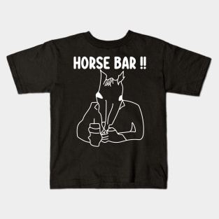 Funny Horse Bar Option 2, Cute Horse Drawing For Horse Lovers Kids T-Shirt